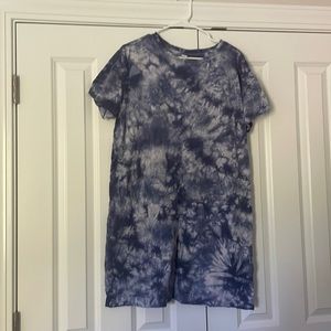 Blue Tie Dye T-Shirt Dress